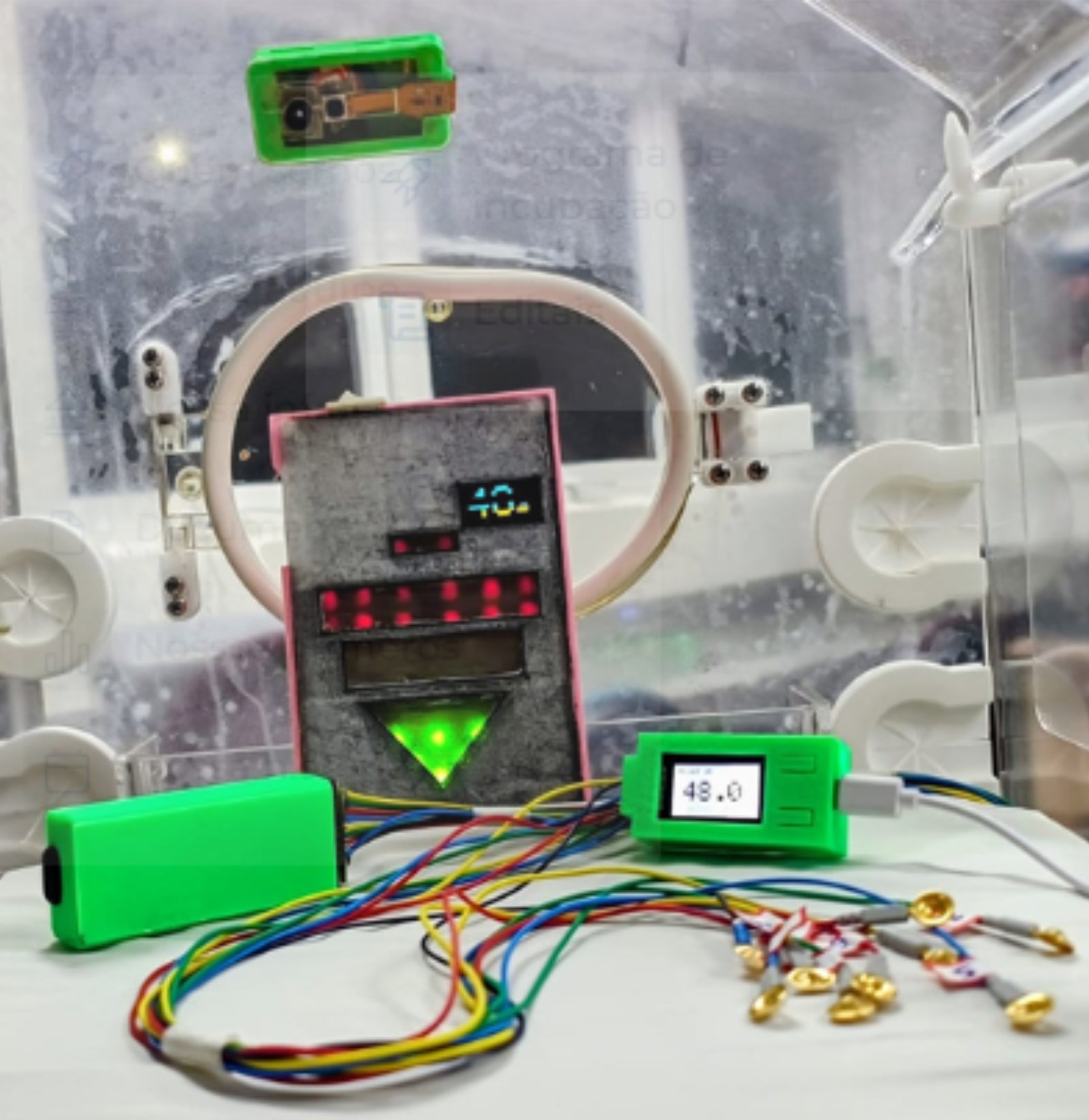 NeuroMate EEG monitoring device in a neonatal incubation environment.